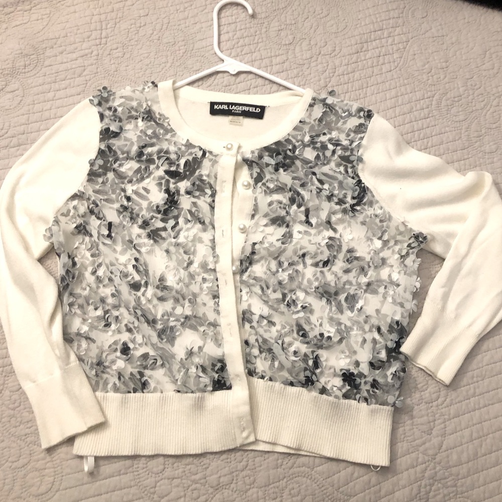 Karl Lagerfeld Floral Cardigan, Sz S